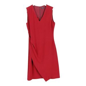 Joseph Sleeveless Draped Mini Dress in Red Acetate
